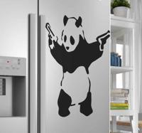 Koelkast stickers Banksy panda met geweren voor koelkast - thumbnail