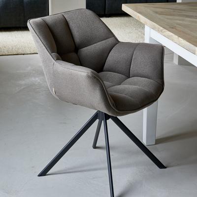 Rivièra Maison Draaibare Eetkamerstoel 'Carnaby' kleur Dark Taupe