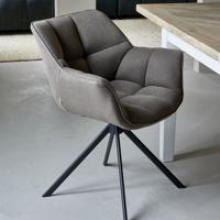 Rivièra Maison Draaibare Eetkamerstoel 'Carnaby' kleur Dark Taupe