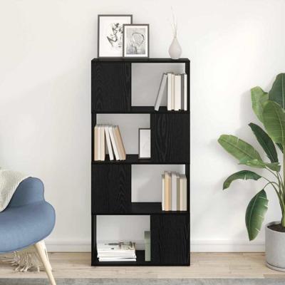 Boekenkast Zwart eiken Bewerkt hout 60 x 24 x 124 cm