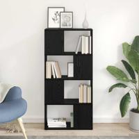 Boekenkast Zwart eiken Bewerkt hout 60 x 24 x 124 cm