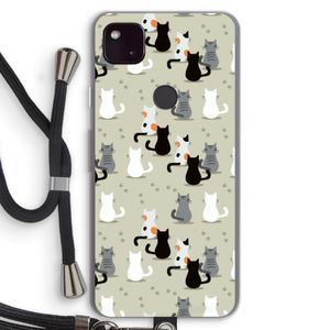 Katten: Pixel 4a 5G Transparant Hoesje met koord