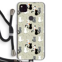 Katten: Pixel 4a 5G Transparant Hoesje met koord