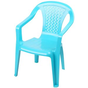 Sunnydays Kinderstoel - blauw - kunststof - buiten/binnen - L37 x B35 x H52 cm - tuinstoelen   -