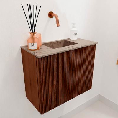 Toiletmeubel Mondiaz Joya Dlux | 50 cm | Meubelkleur Ruby | Faye wastafel Arena Wasbak Midden | Zonder kraangat(en)