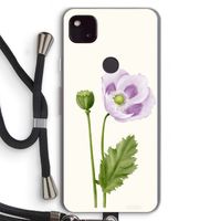 Purple poppy: Pixel 4a 5G Transparant Hoesje met koord