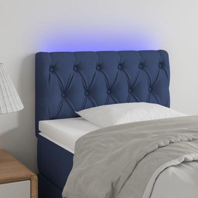 Hoofdbord LED 80x7x78/88 cm stof blauw