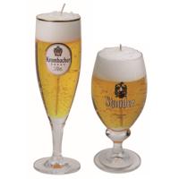Bierkaarsen - 2x st - Stauder en Krombacher bierglas kaarsen - bier cadeau voor mannen