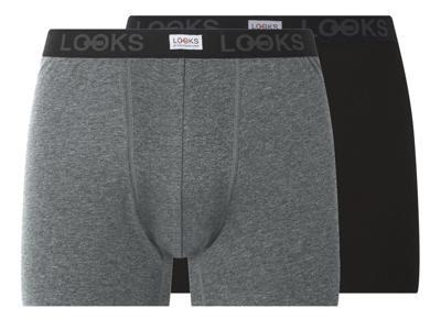 LOOKS by Wolfgang Joop Set van 2 heren boxers (Zwart/antraciet, XL)