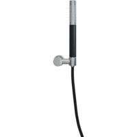 Wiesbaden UniMatch - Handdoucheset met Staafhanddouche - 1 stand - Doucheslang en Wandhouder - Kantelbaar - Chroom/Mat Zwart