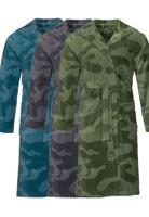 Heren badjassen camouflage-petrol-2xl
