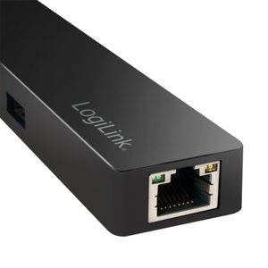LogiLink UA0313 interface hub USB 3.2 Gen 1 (3.1 Gen 1) Type-C 5000 Mbit/s Zwart