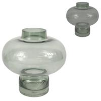 Vaas glas grijs 20,5 cm 2 assorti | 6 stuks