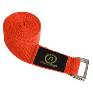 Yoga Strap 2,44m (hennep) - oranje/rood