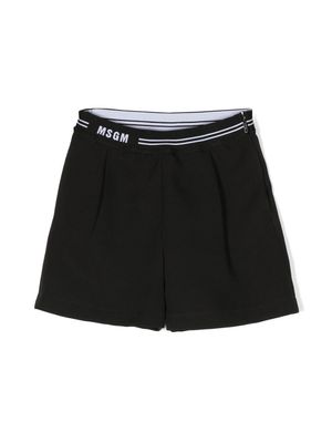 MSGM Kids short à taille à logo - Noir