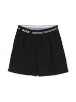 MSGM Kids short à taille à logo - Noir