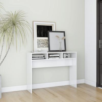 Wandtafel 105x30x80 cm spaanplaat hoogglans wit