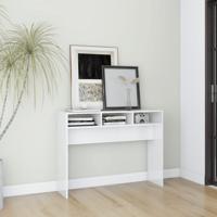 Wandtafel 105x30x80 cm spaanplaat hoogglans wit
