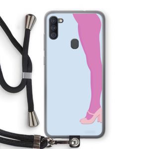 Pink panty: Samsung Galaxy A11 Transparant Hoesje met koord