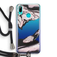 Roze stroom: Huawei P Smart (2019) Transparant Hoesje met koord