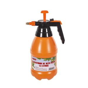 Plantenspuit met hoge druk sproeier/vernevelaar - kunststof - 1.5 liter - oranje - 30 cm