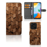 Book Style Case voor Xiaomi Redmi 10C Wooden Cubes - thumbnail