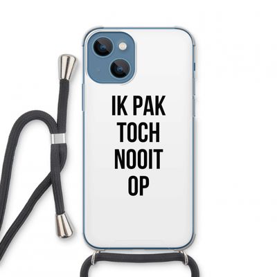 Ik pak nooit op: iPhone 13 mini Transparant Hoesje met koord