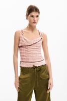 T-shirt met ruches - MATERIAL FINISHES - S