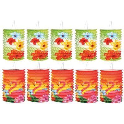 Boland Hawaii feest lampionnen - 10x - Tropicalparty - 16 cm - feestartikelen/versiering