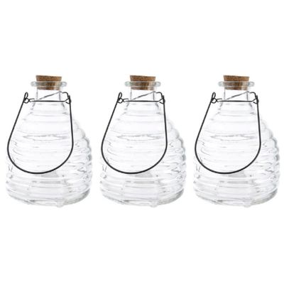 3x stuks wespenvanger/wespenval transparant 17 cm van glas