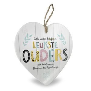 Cadeau Tegeltje Geboorte 'Leukste Ouders'