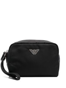 Emporio Armani trousse de toilette à plaque logo - Noir