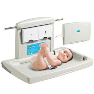 VEVOR aankleedcombinatie wandcommode, afneembare aankleedtafel aankleedwagen, grijze aankleedtafel met aankleedkussen, veiligheidsgordel, ruimtebesparend en stabiel, aankleedrek 20 kg draagvermogen baby