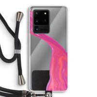 Paarse stroom: Samsung Galaxy S20 Ultra Transparant Hoesje met koord