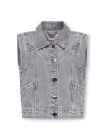 Kids ONLY zomer jeans gilet meisjes - licht grijs denim - Kogkennedy Kids ONLY zomer jeans gilet meisjes - licht grijs denim - Kogkennedy