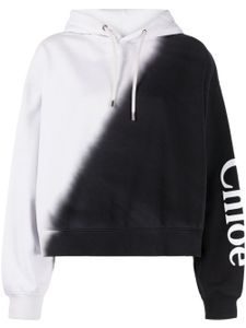 Chloé dip-dye cotton-fleece hoodie - Noir