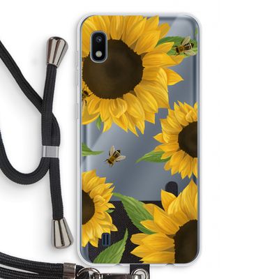 Sunflower and bees: Samsung Galaxy A10 Transparant Hoesje met koord