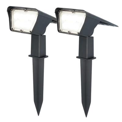 Set van 2 Odessa solar prikspots - Incl. Schemerschakelaar - 6000K daglicht wit - 2 lichtstanden - 300 lumen - 6-12 uur brandtijd - Kantelbaar - IP65 waterdicht