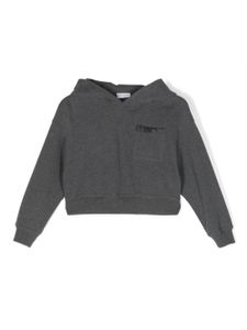 Brunello Cucinelli Kids hoodie en coton à manches longues - Gris