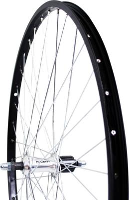 Roland achterwiel 28 vast cass 7v alu as26 zwart zink spk