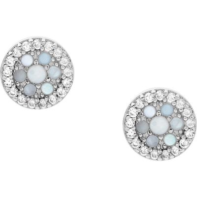 Fossil JFS00518040 Oorknoppen Glitz zilver-parelmoer zilverkleurig-wit 7,2 mm