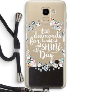Diamonds: Samsung Galaxy J6 (2018) Transparant Hoesje met koord