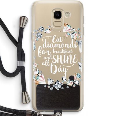 Diamonds: Samsung Galaxy J6 (2018) Transparant Hoesje met koord