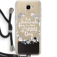 Diamonds: Samsung Galaxy J6 (2018) Transparant Hoesje met koord