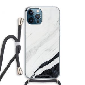 Elegante marmer: iPhone 12 Pro Max Transparant Hoesje met koord
