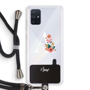 Pink Bouquet: Samsung Galaxy A71 Transparant Hoesje met koord