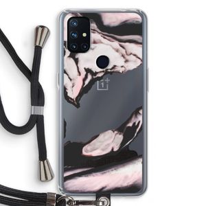 Roze stroom: OnePlus Nord N10 5G Transparant Hoesje met koord