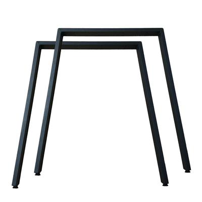 Stalen budget tafelpoot zwart trapezium 74 bij 6 cm en hoogte 72,5 cm (6 x 2 cm) - 2 stuks