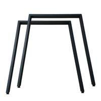 Stalen budget tafelpoot zwart trapezium 74 bij 6 cm en hoogte 72,5 cm (6 x 2 cm) - 2 stuks