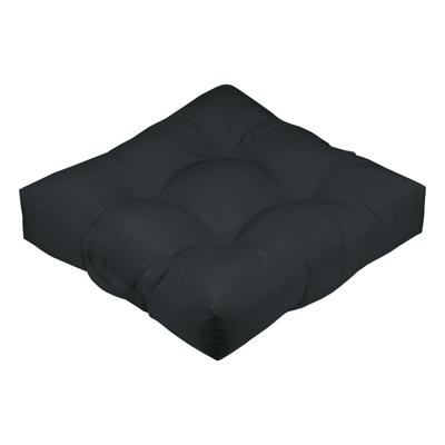 Stof Textile Vloerkussen XXL - zwart - polyester - 60 x 60 x 12 cm - vierkant - Extra dik en groot